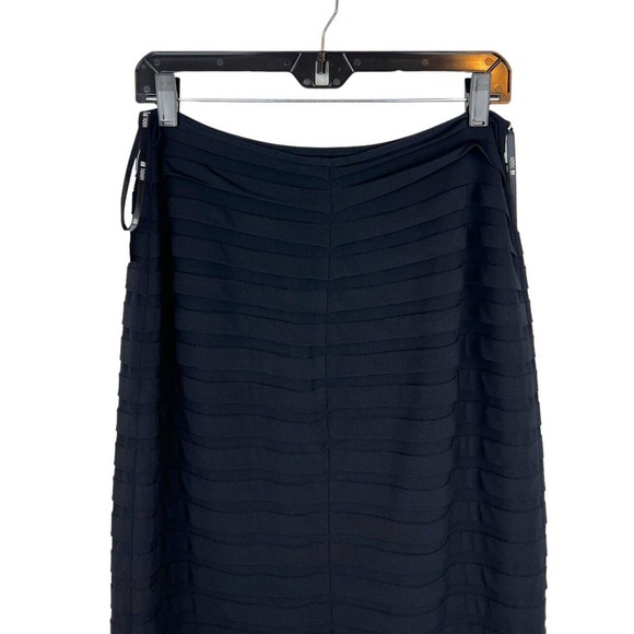 NEW Tadashi Collection Black Tiered Midi Skirt L Pencil Straight Cocktail Large - Picture 5 of 12